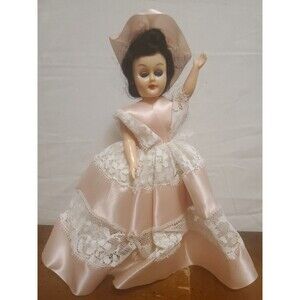 1940s Story Book Doll Snow White Pink Dress 7.5" Open and Close Eyes Vintage